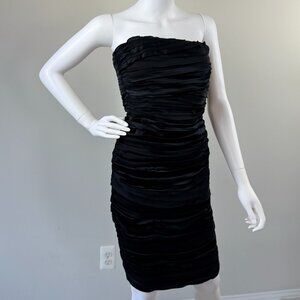 Alice + Olivia Black Ruched Dress